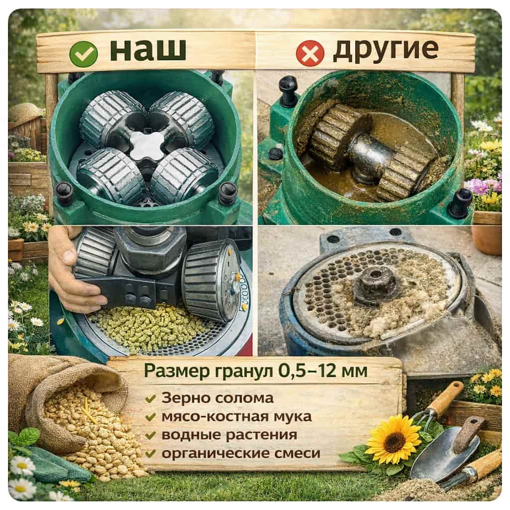 Мини-гранулятор Chengrui с кольцевой матрицей