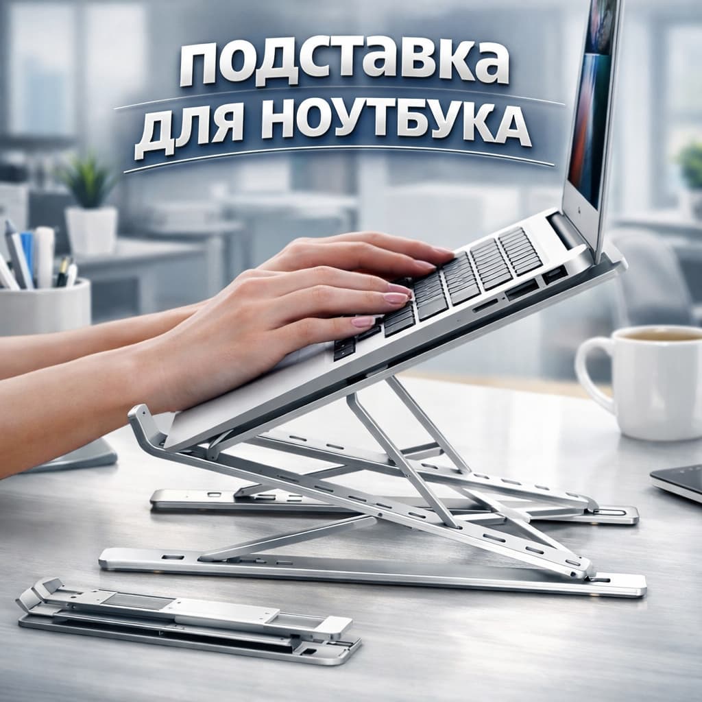 Складная алюминиевая подставка для ноутбука B028