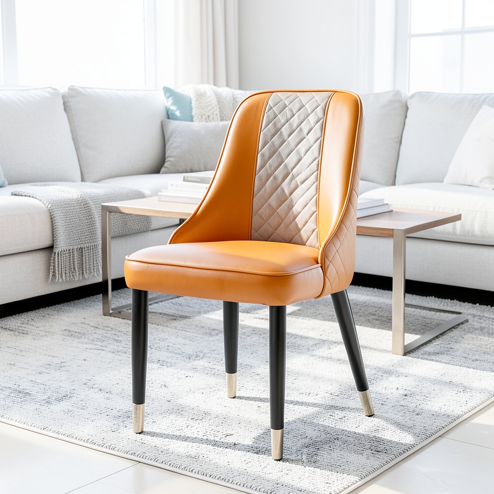 Стул обеденный кожаный с высокой спинкой Zongju Furniture 36040-906 в современном стиле