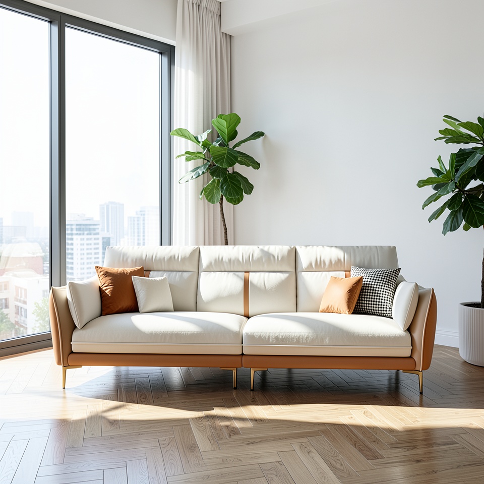 Кожаный диван Tongyu Te Top Layer Cowhide современный