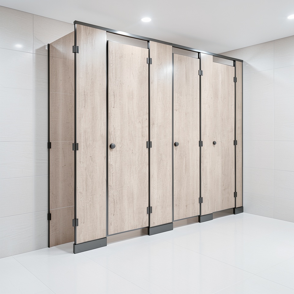 Перегородка для санузла ПВХ Elegant Titanium модель 9501200 HPL компакт-ламинат