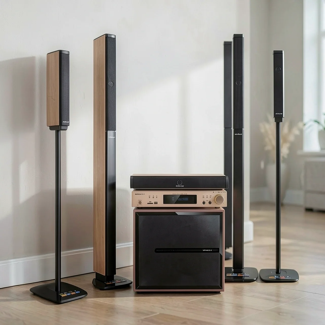 Домашний кинотеатр QiSheng 5.1 с колонками Q5, усилителем 1800 и плеером