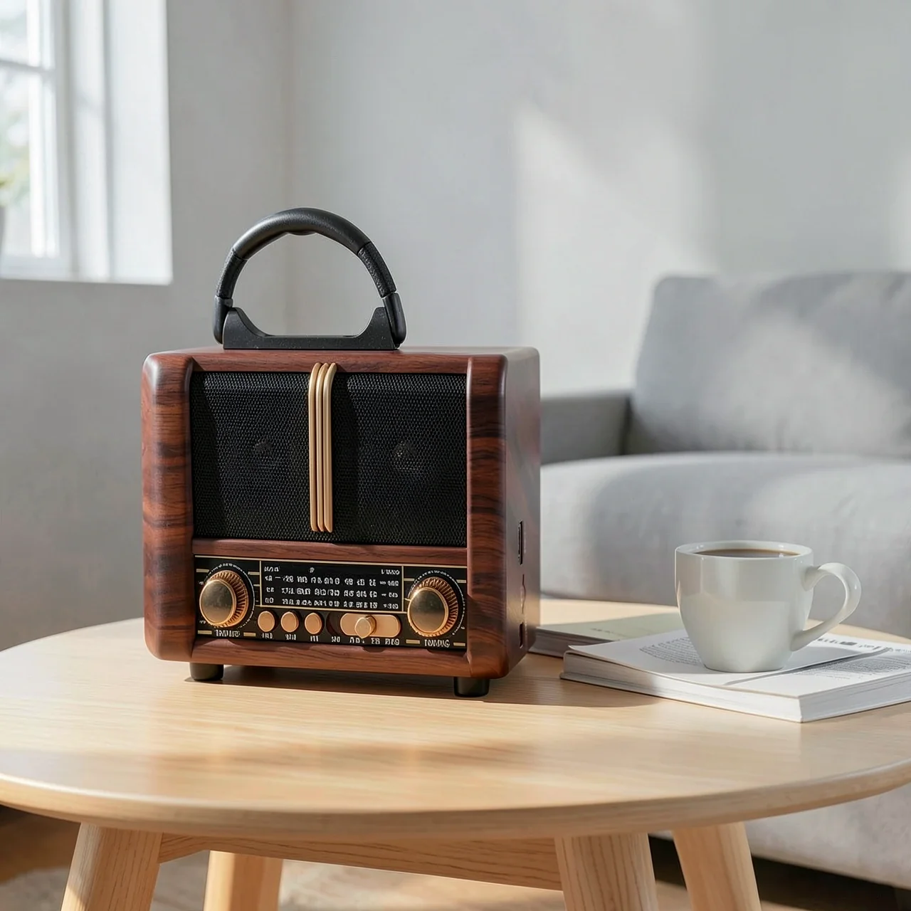 Колонка Bluetooth деревянная светлое дерево