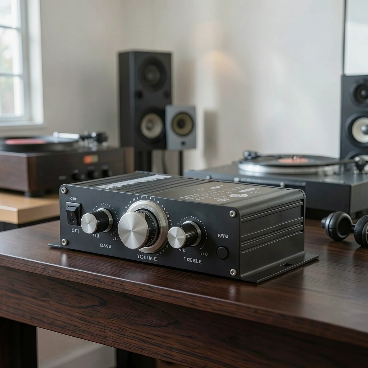 Усилитель Positive Sound BT-888 черный с дисплеем и плоским адаптером