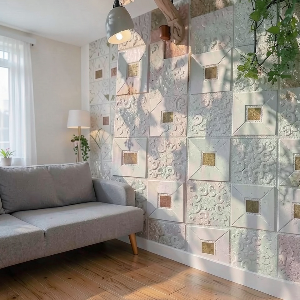Панели Cool рисунок клетчатый кирпич 10 шт