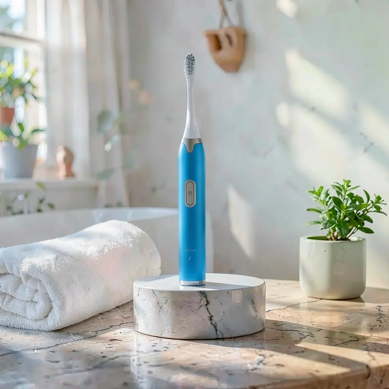 Электрическая зубная щетка KissClean синяя стандарт на батарейках