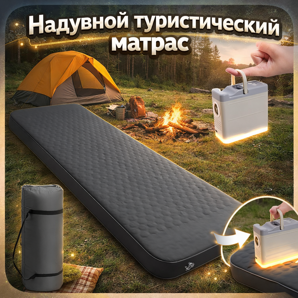 Надувной туристический матрас