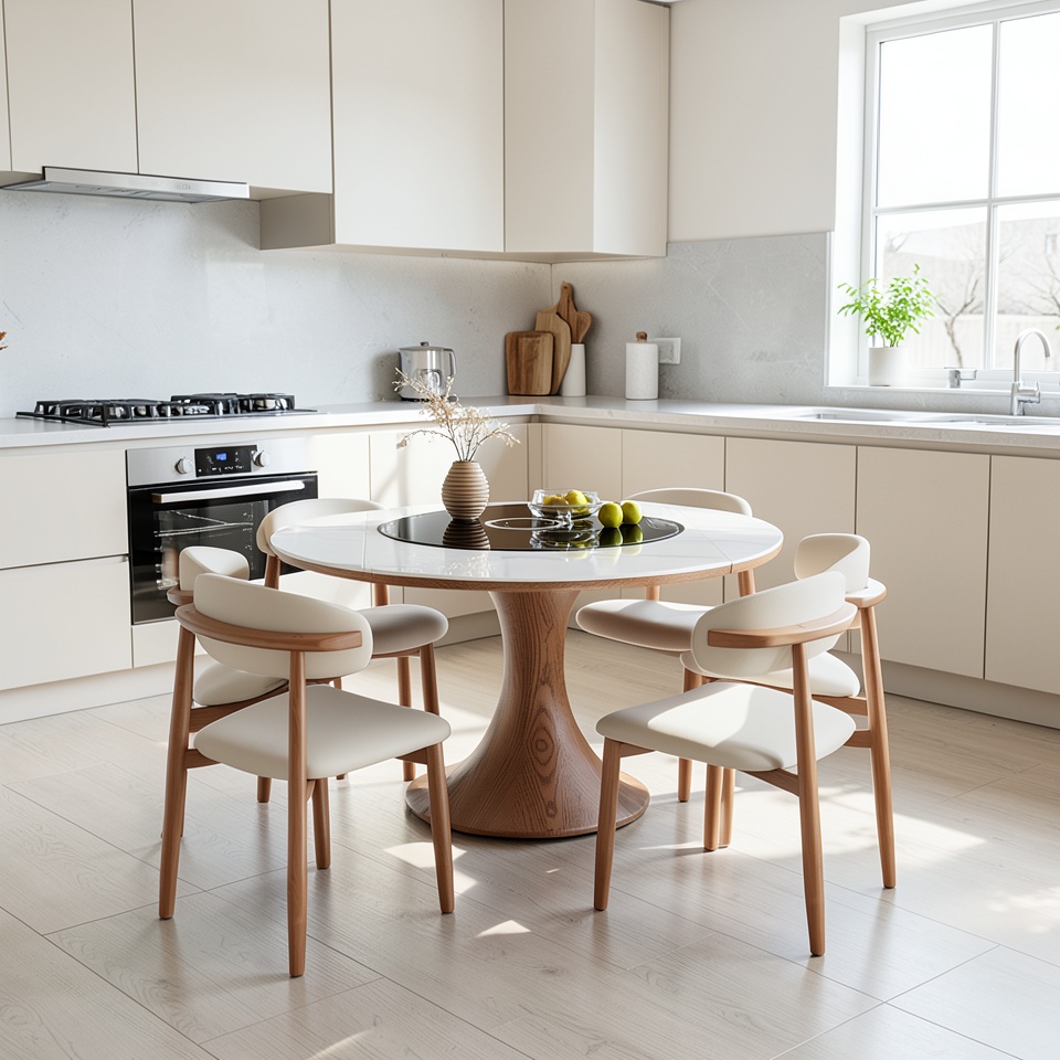 Обеденный стол Chiya Furniture 1.35 м с 4 стульями