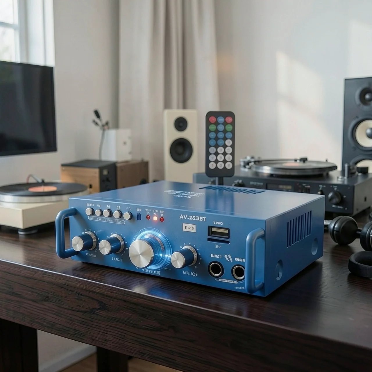 Стерео усилитель HiFi AV-263BT синий