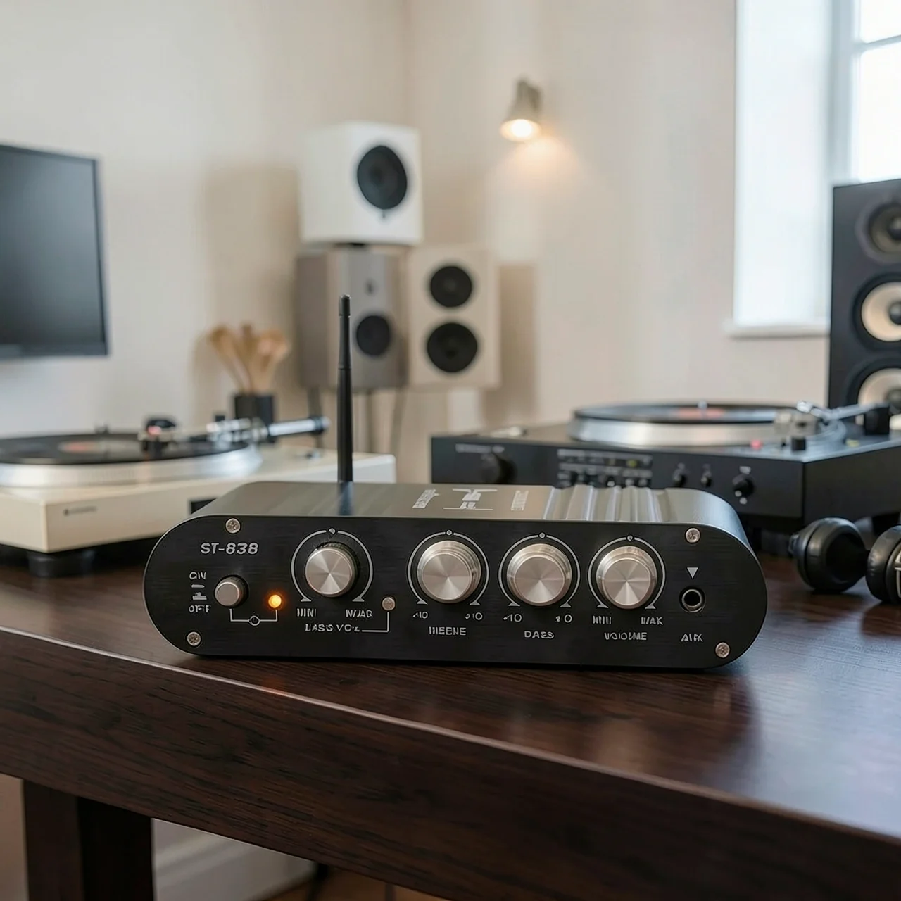 Автомобильный HiFi усилитель LDZS ST-838 серебристый без Bluetooth