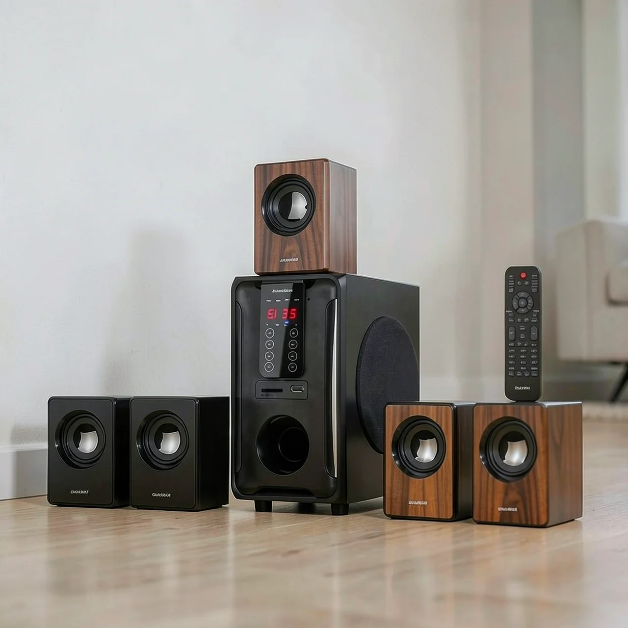Акустическая система 5.1 Goldpo H3811B с деревянным корпусом и Bluetooth