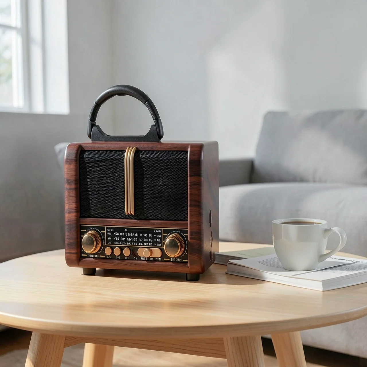 Колонка Bluetooth деревянная темное дерево