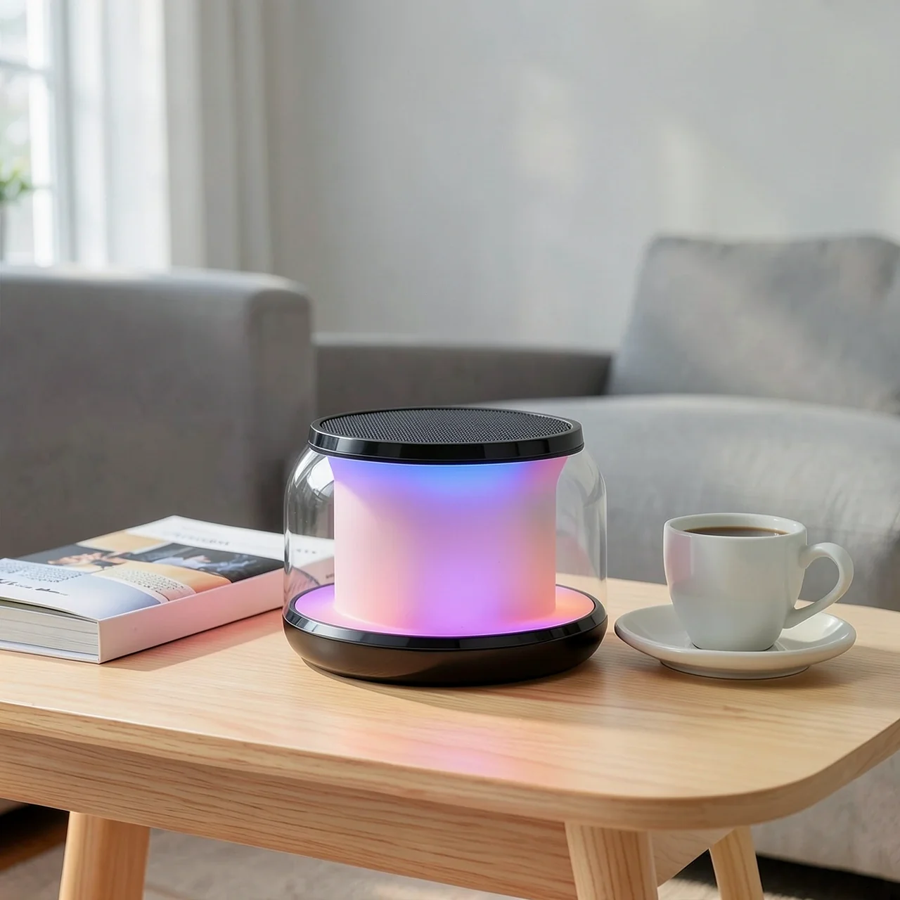 Колонка Bluetooth с RGB английский голос