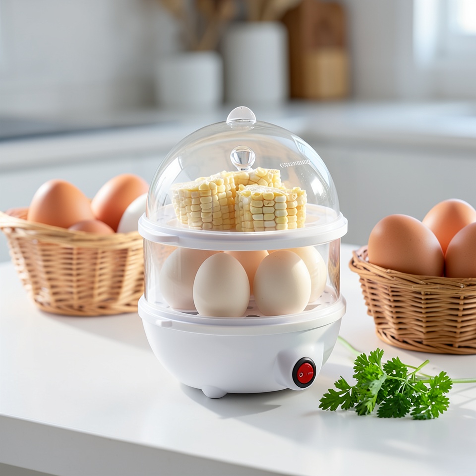 Яйцеварка желтая двухслойная 110В