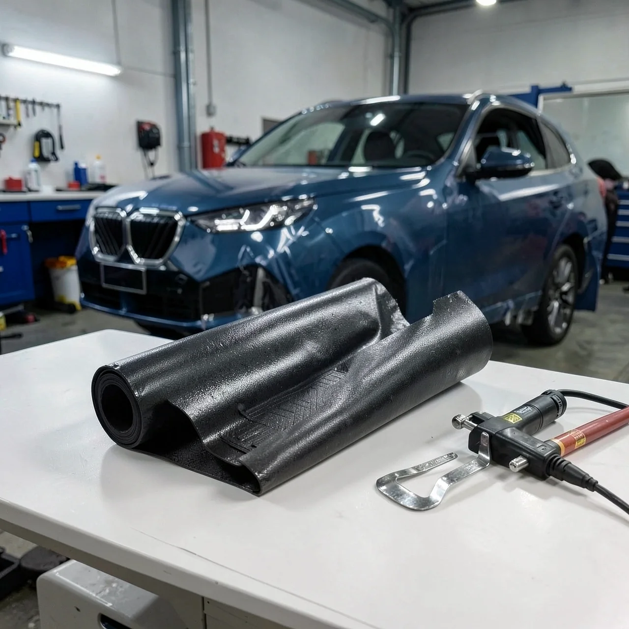 Органайзер в подлокотник BMW X3 G45 с кожаной накладкой