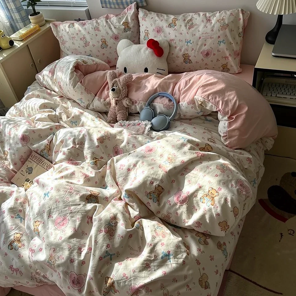 Комплект LIFE HOME принт Цветочный медведь