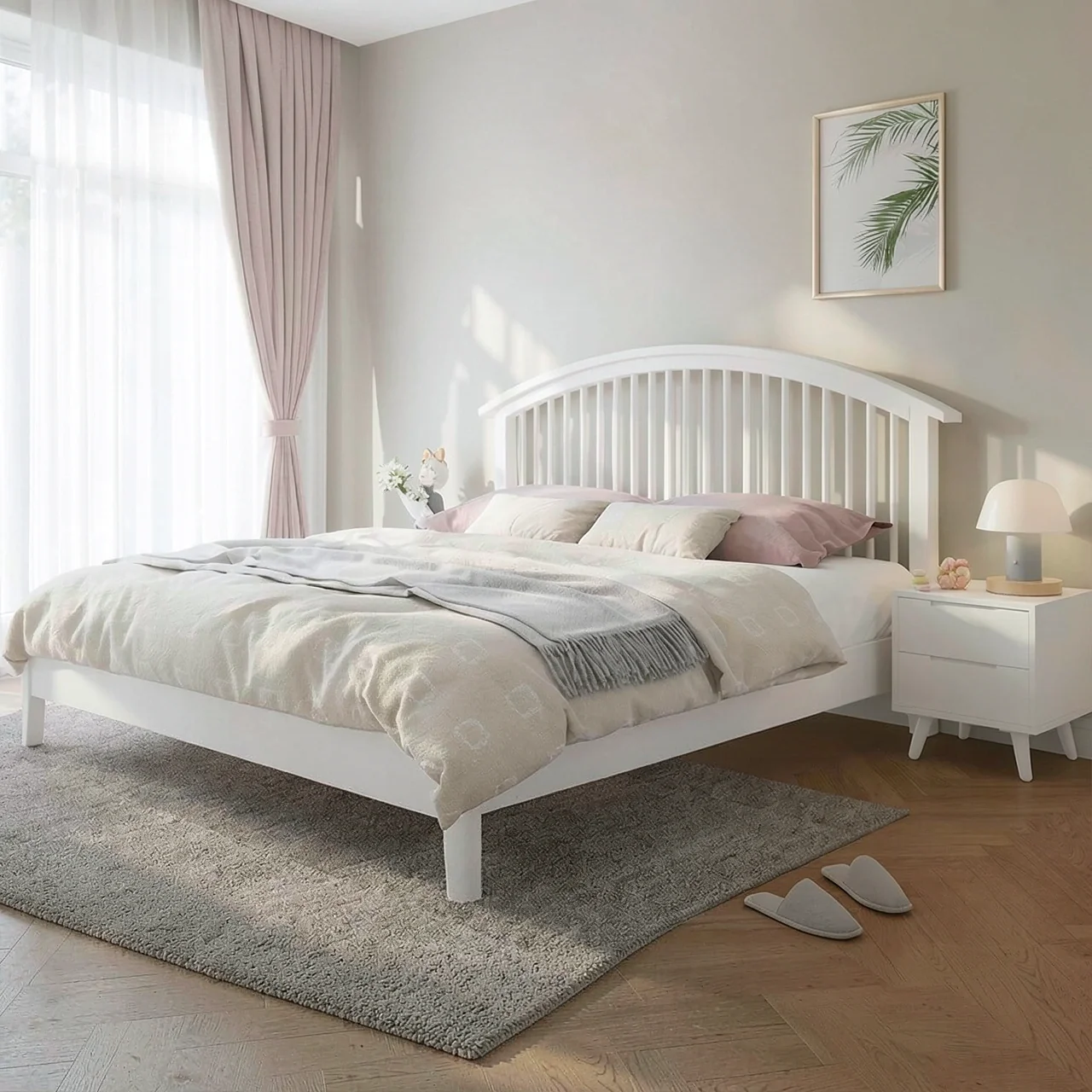 Кровать Упругий 33333 белая 150x200 сосна