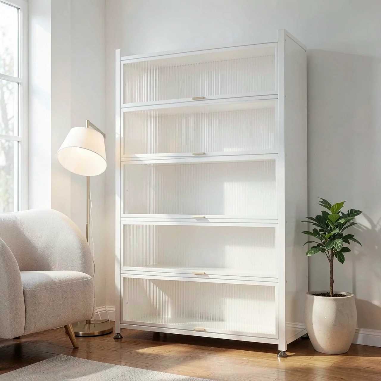 Стеллаж белый 3 полки 40x35x80