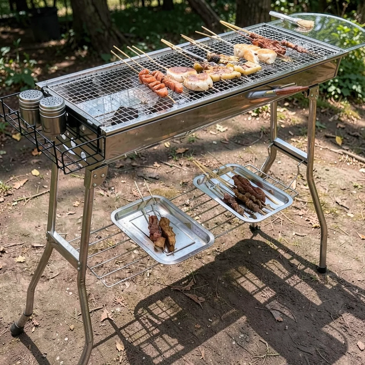 Угольный гриль складной комплект 1