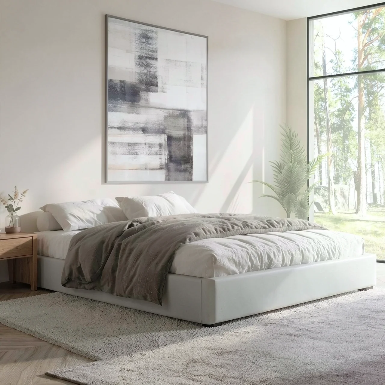 Кровать Erishe 823#YC размер 180x200 светло-серая