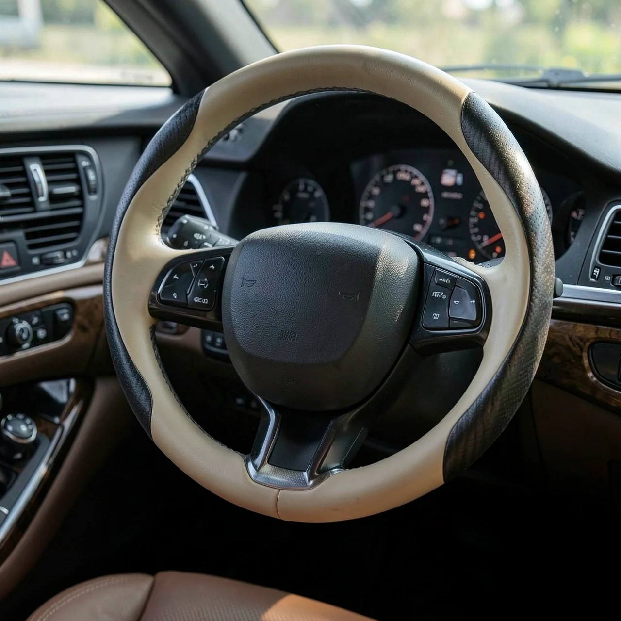 Чехол на руль Haval H6 белый карбон