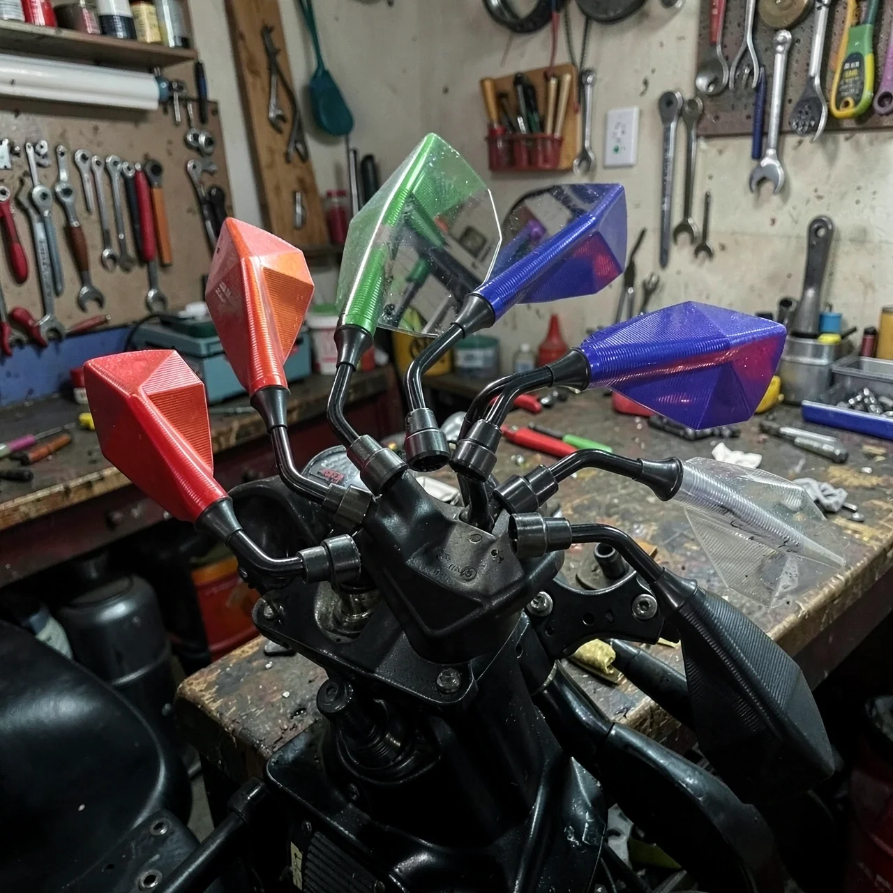 Зеркало заднего вида Pentagram Iron Rod красное