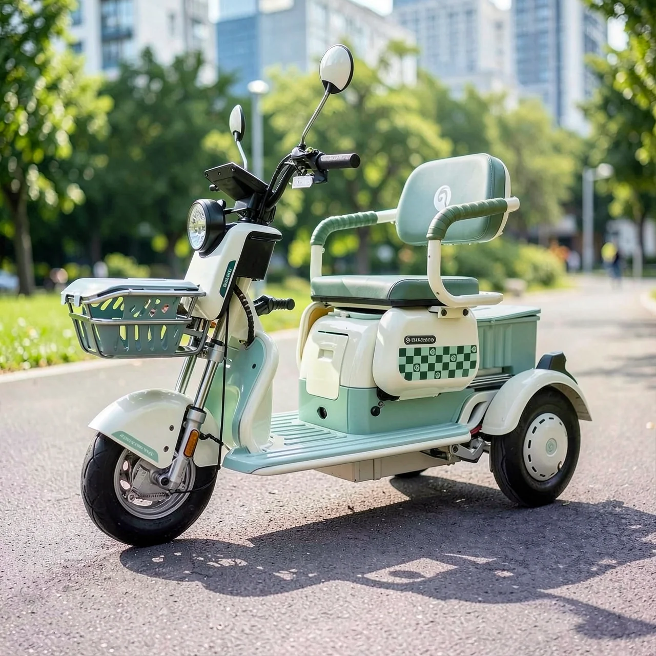 Электровелосипед трехколесный GuangJue №3 зеленый 48V 600W 23A