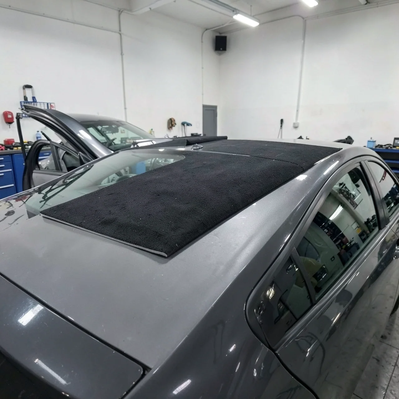 Ткань для потолка автомобиля черная 150x100 см