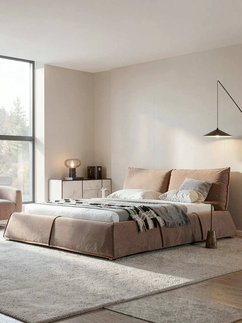 Кровать двуспальная Erishe 6155#MXE