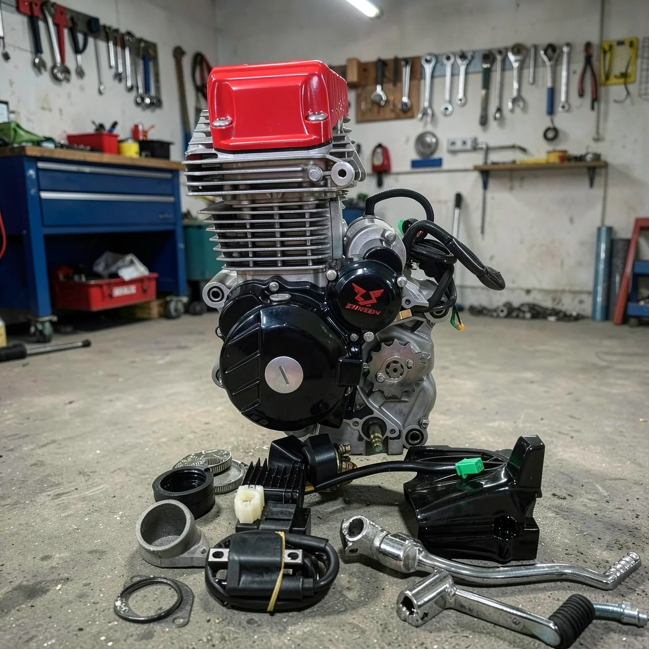 Двигатель Zongshen CB300R 4-клапанный с воздушным охлаждением