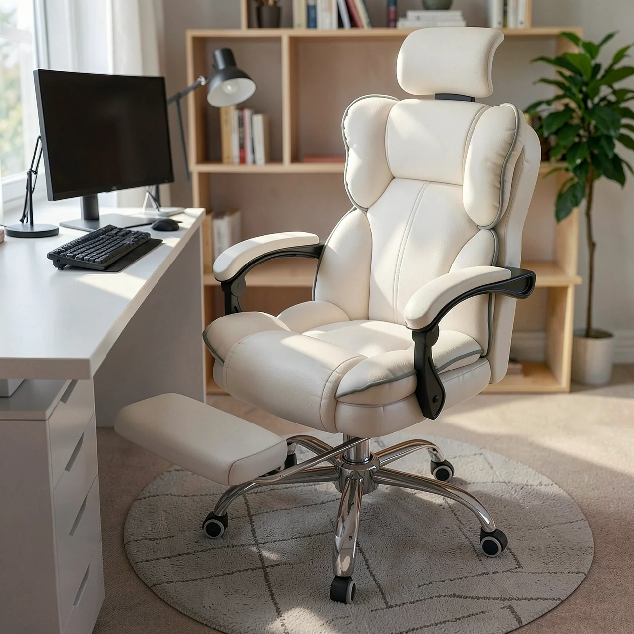 Кресло игровое E-Chair белое