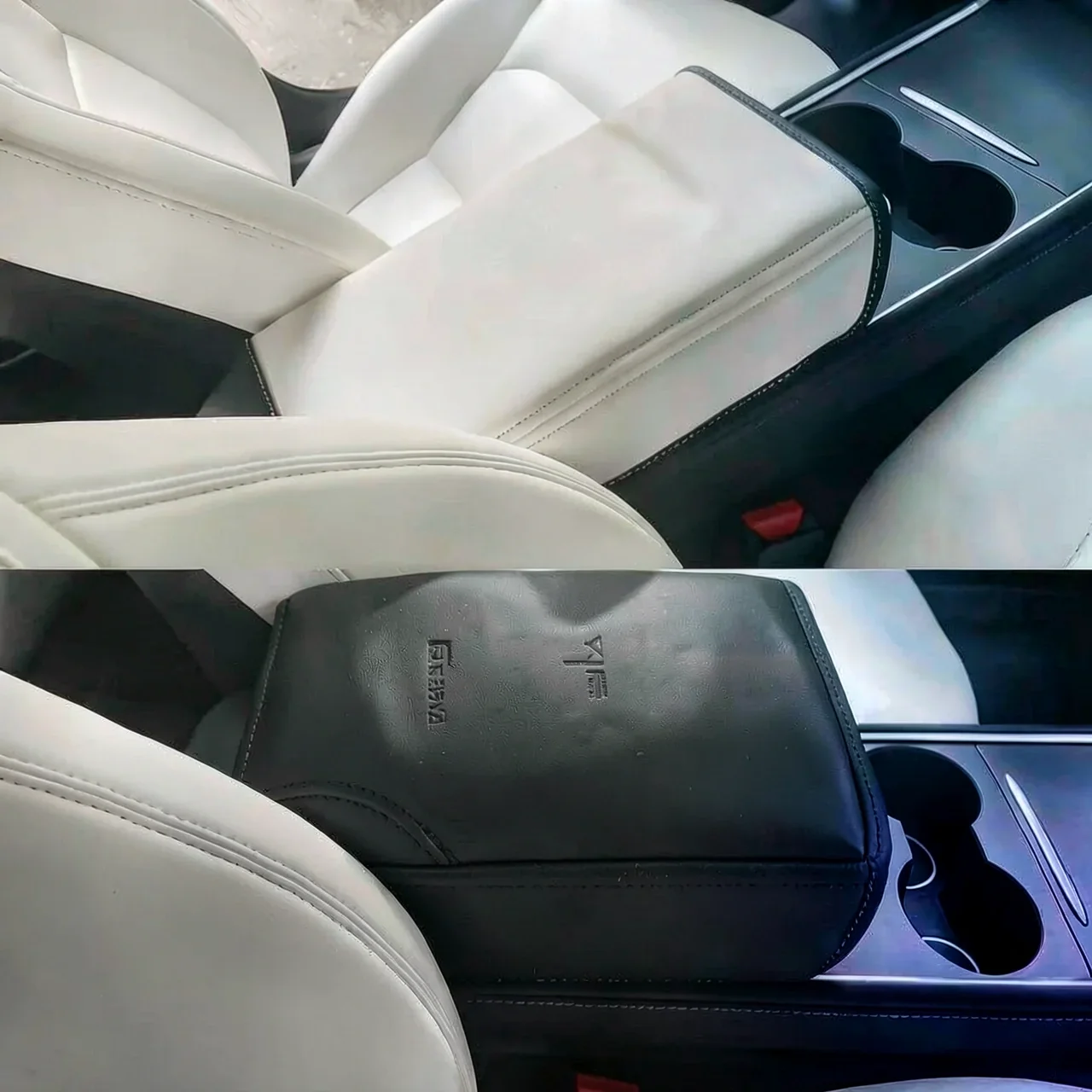 Чехол на подлокотник Tesla белый без логотипа