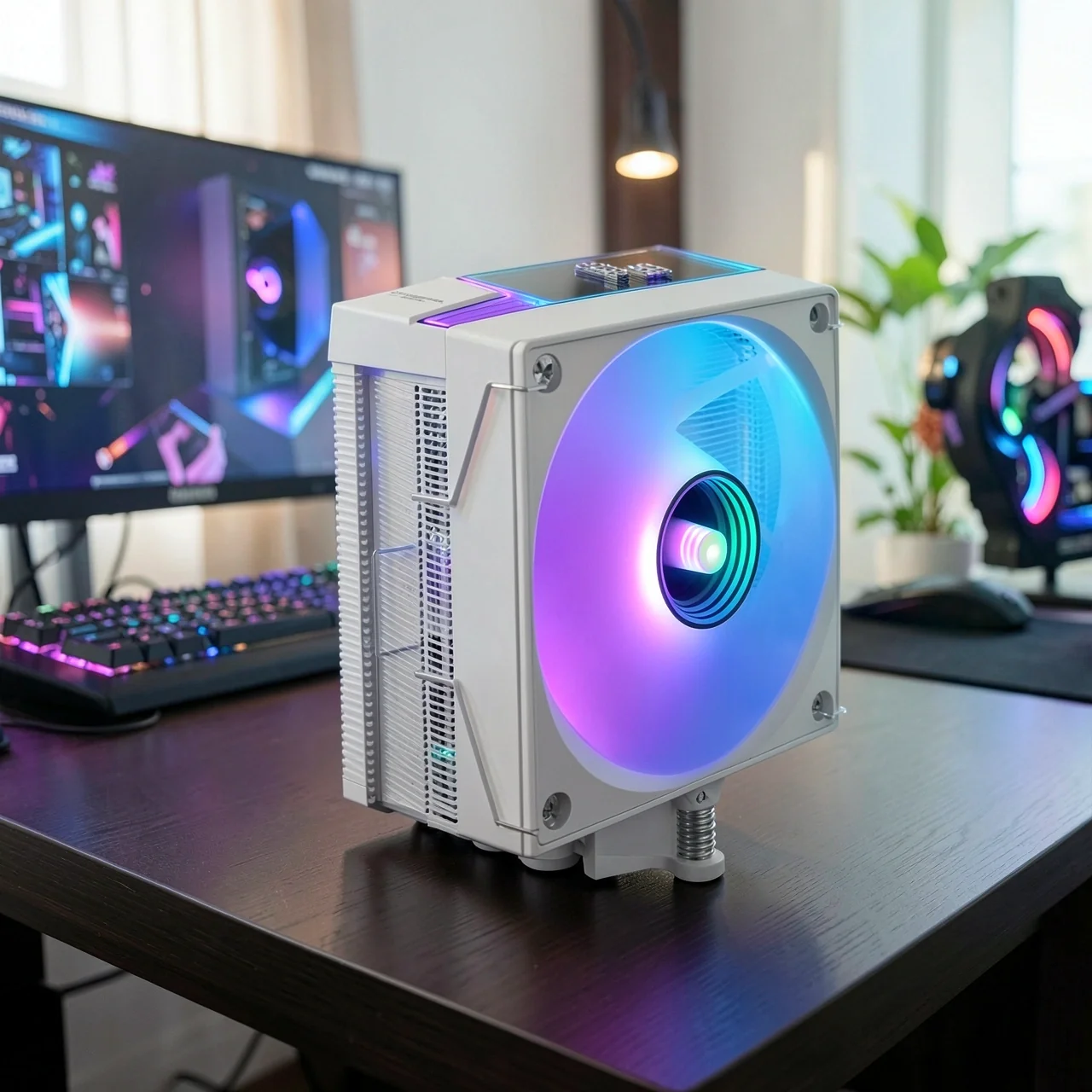 Кулер LOVINGCOOL AP-600 белый, 6 трубок, двойной дисплей