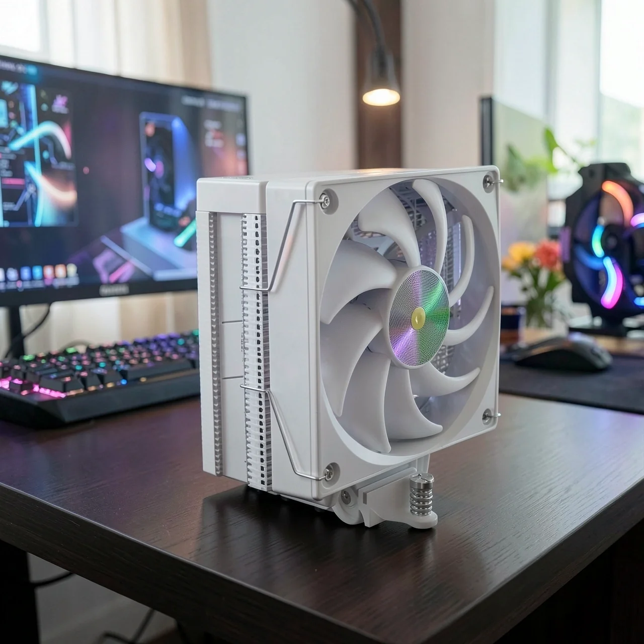Кулер LOVINGCOOL AP-300 белый, 4 трубки, Performance
