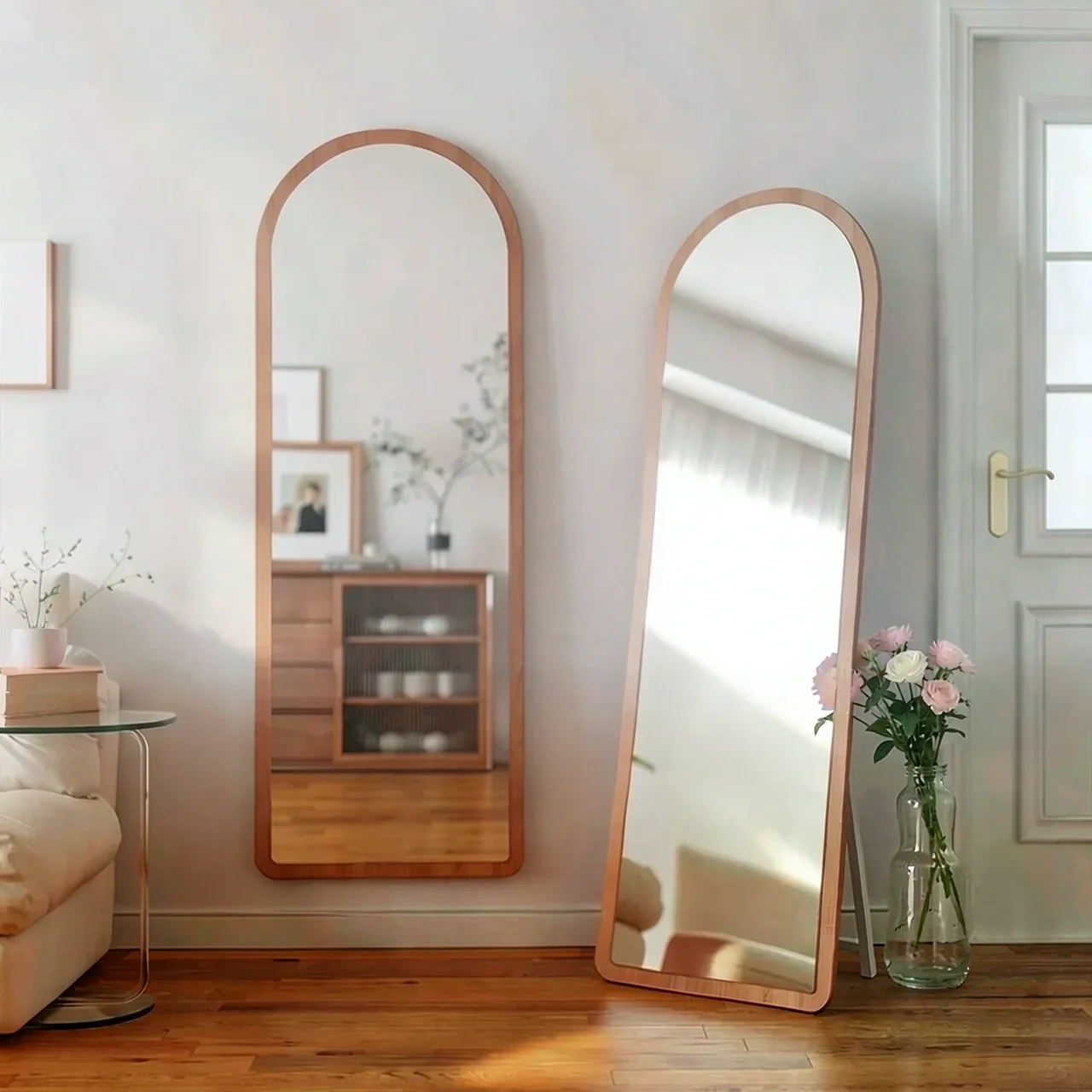 Зеркало SAMEDREAM арочное 160×50см орех