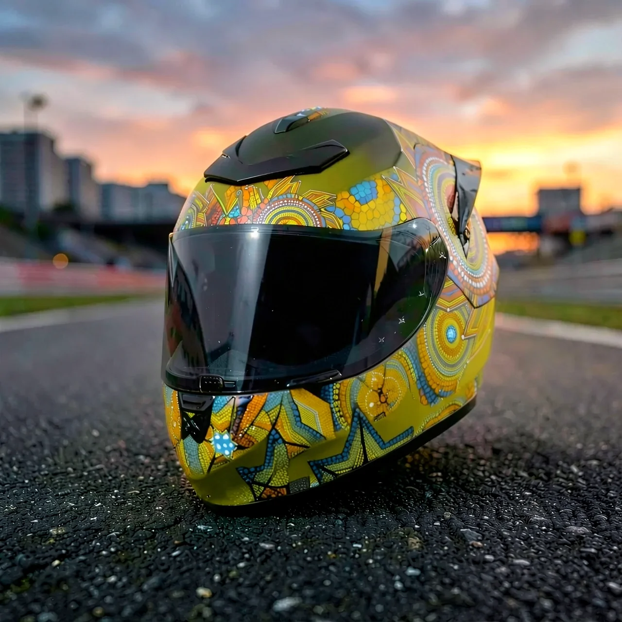 Шлем QKE RR Racing желтый Веном