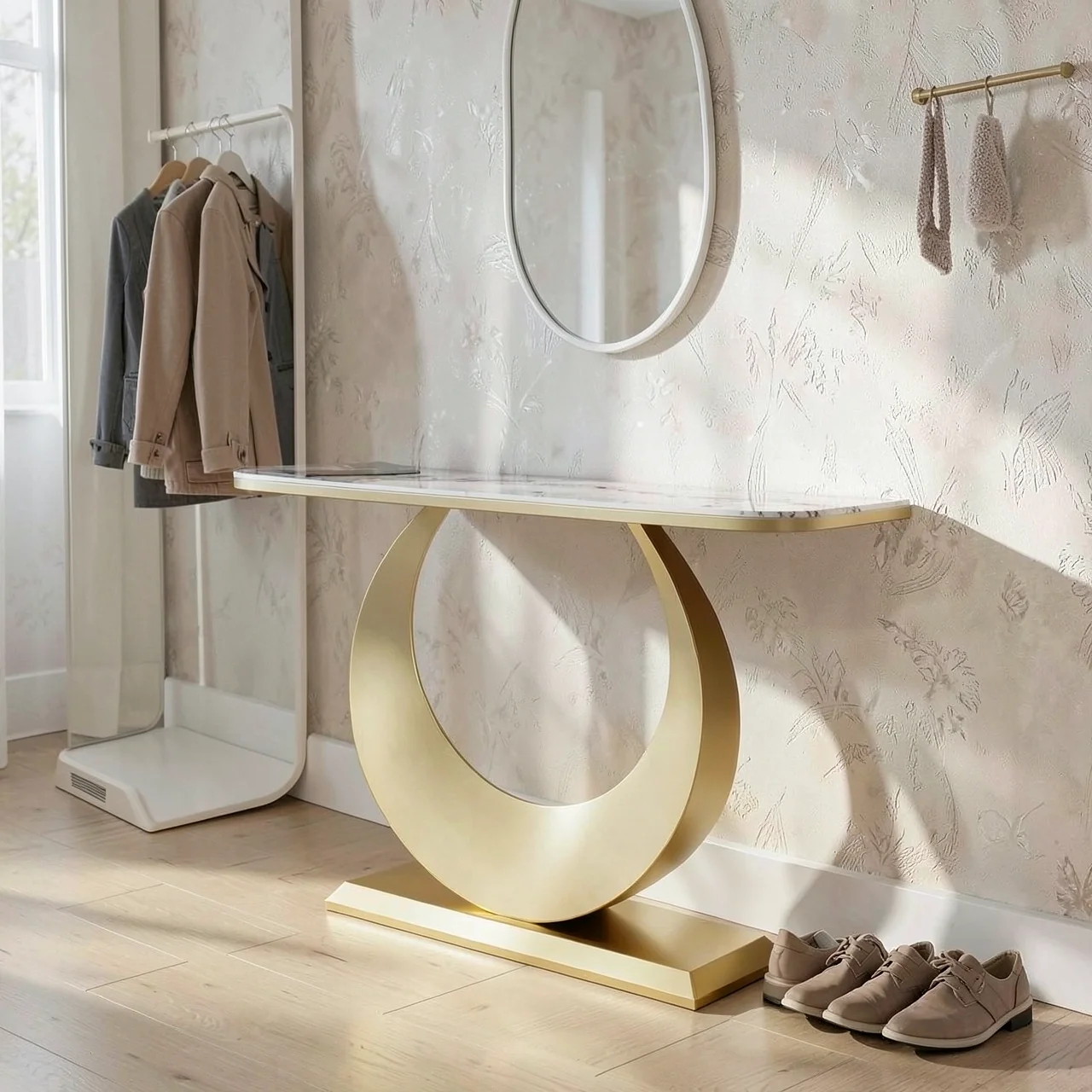 Консольный стол пандора золотой каркас 100x30x80