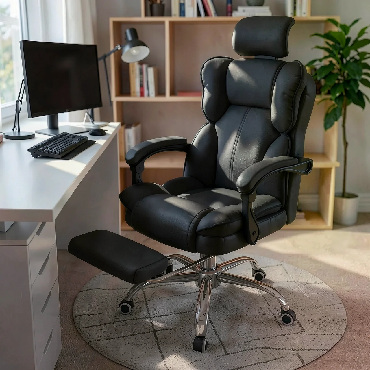 Кресло игровое E-Chair черное