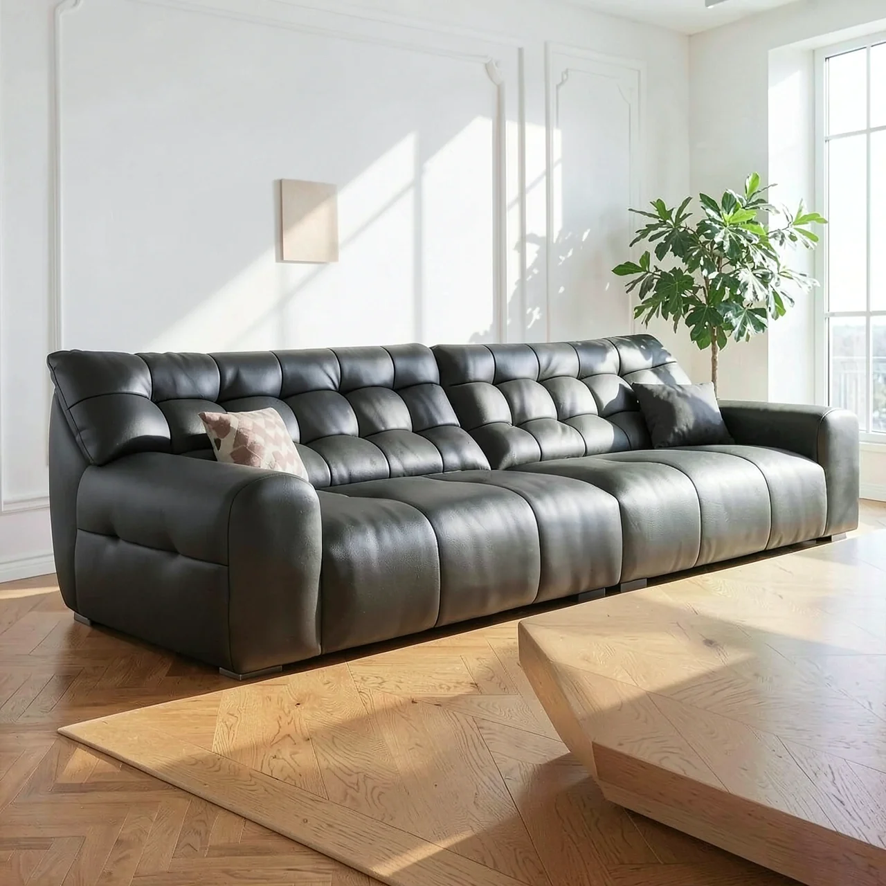 Диван одноместный кожаный премиум