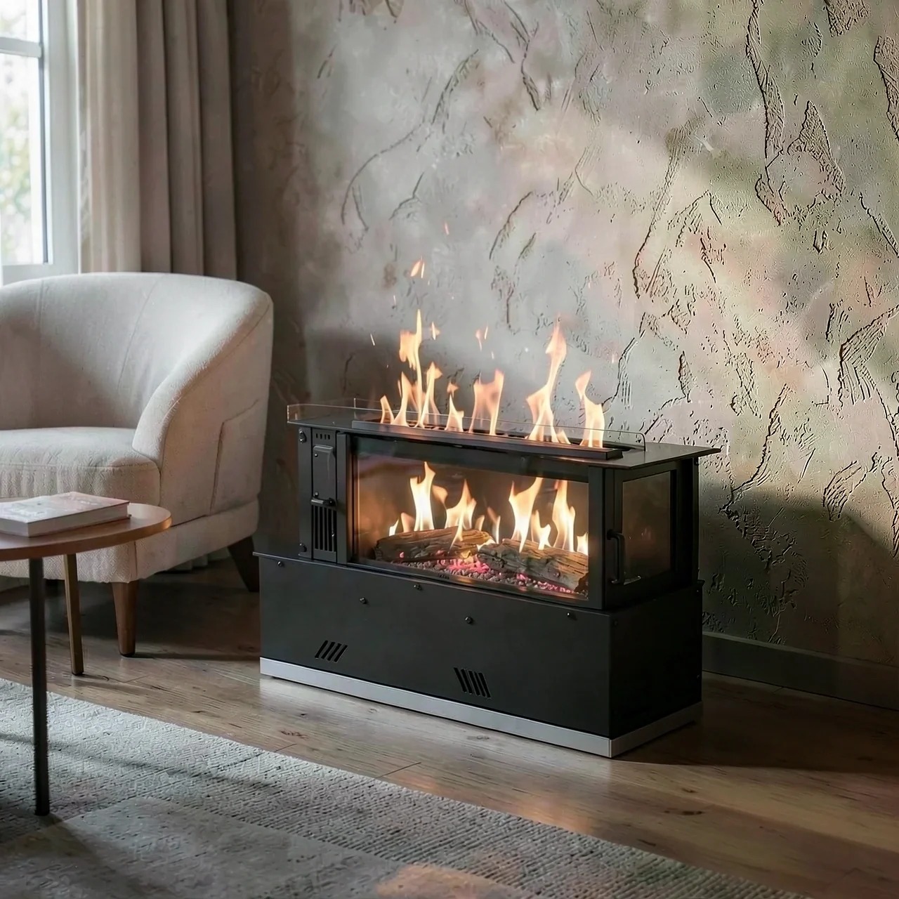 Камин многоцветный 1 м