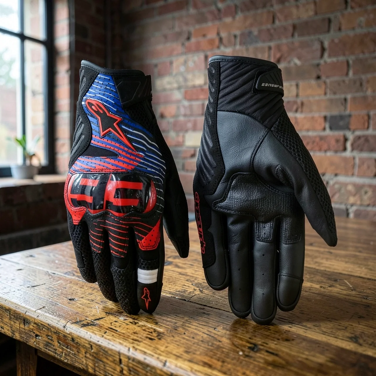 Перчатки Alpinestars SMX-1 Air v2 MM93 черный-красный-синий (Азия, S)