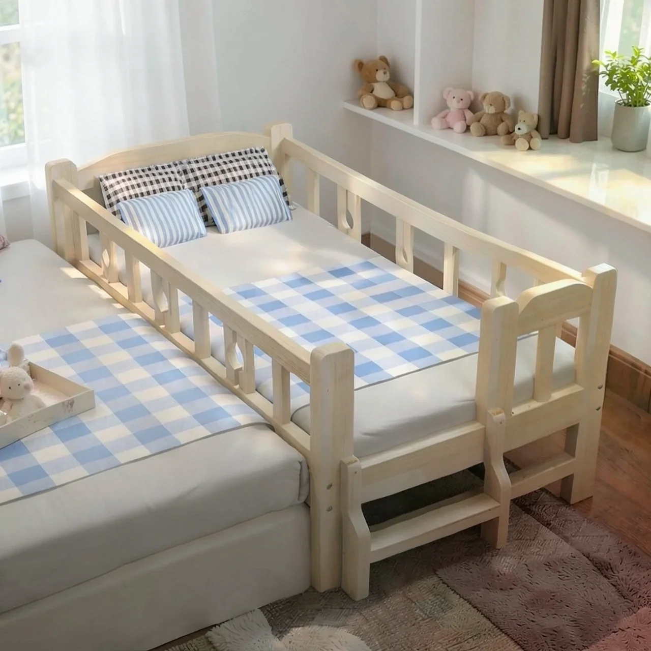 Кроватка детская 180x100 торцевая лестница