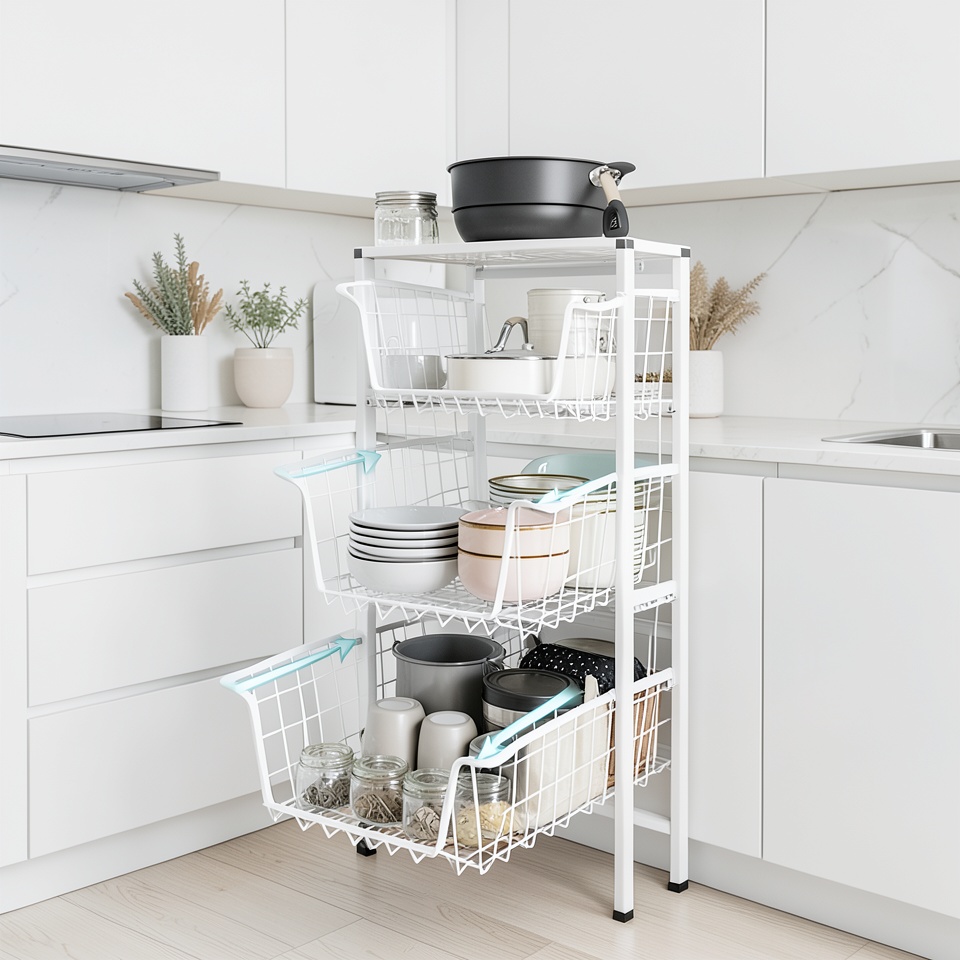 Стеллаж выдвижной двухуровневый