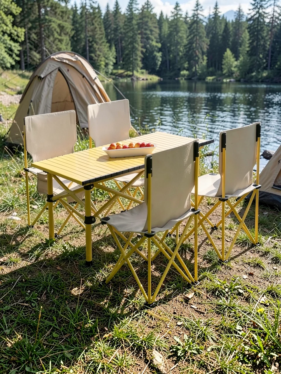 Комплект Other Home стол желтый 120см и 4 стула