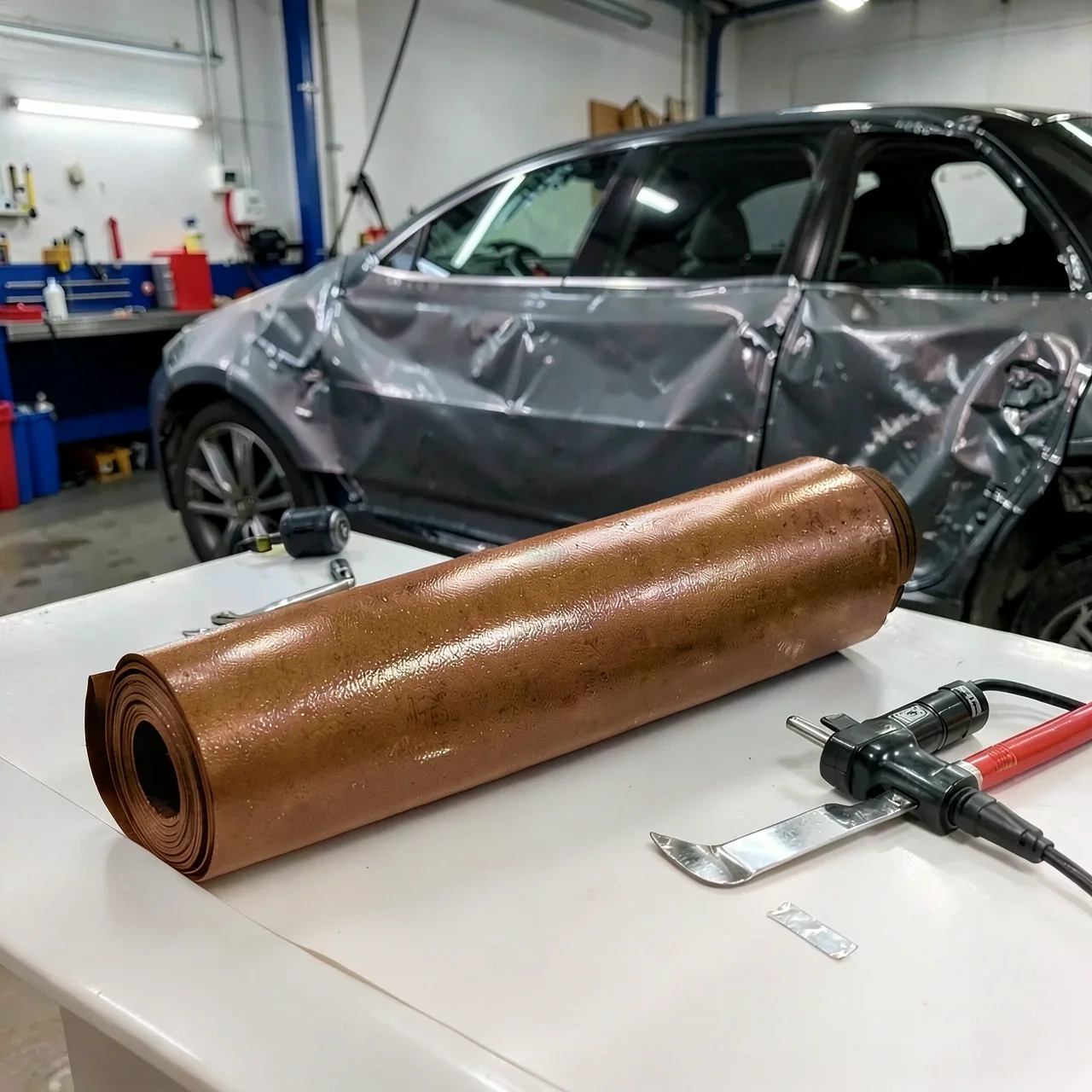 Виниловая бархатная пленка KM коричневая