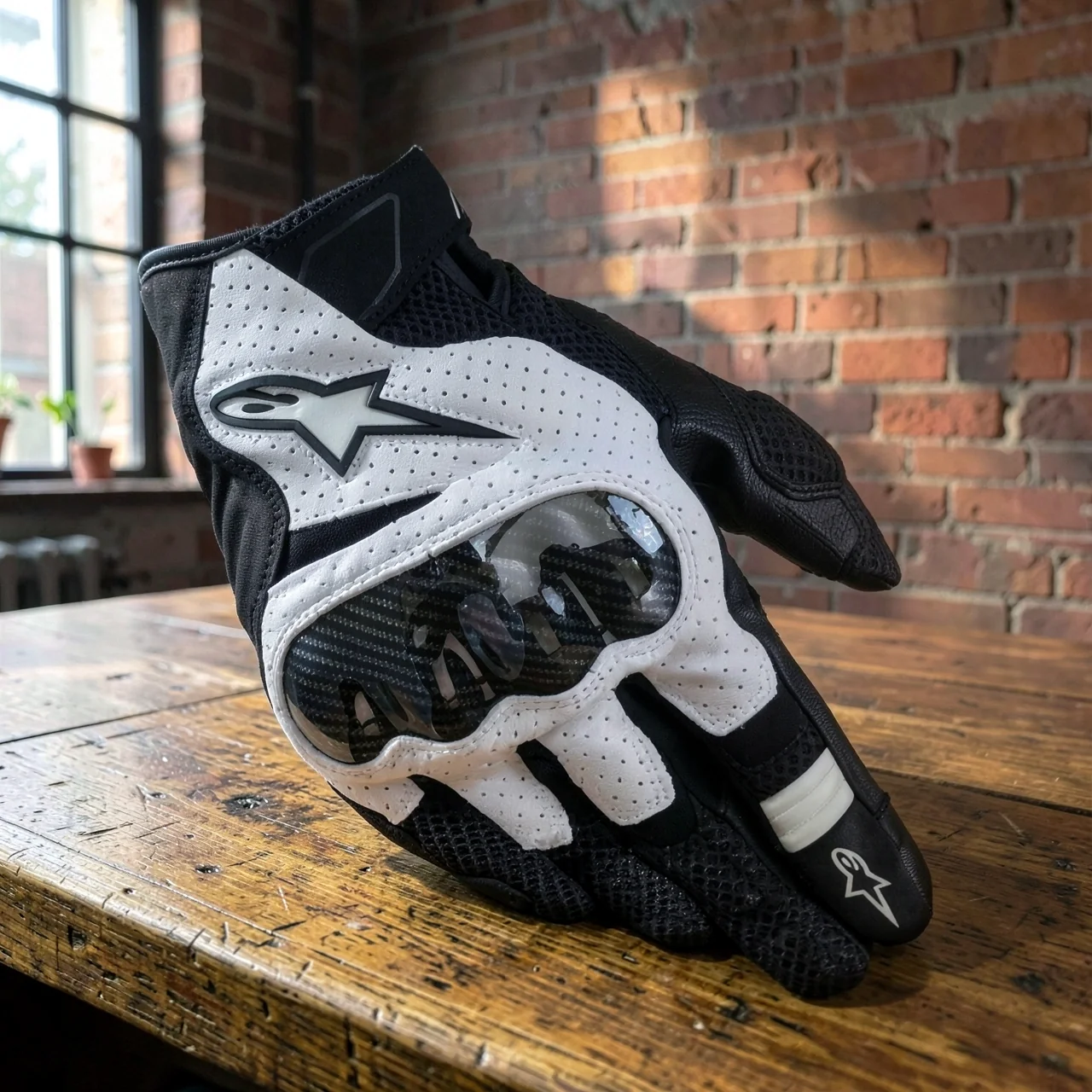 Перчатки Alpinestars SMX-1 Air v2 черно-белые (Азия, M)