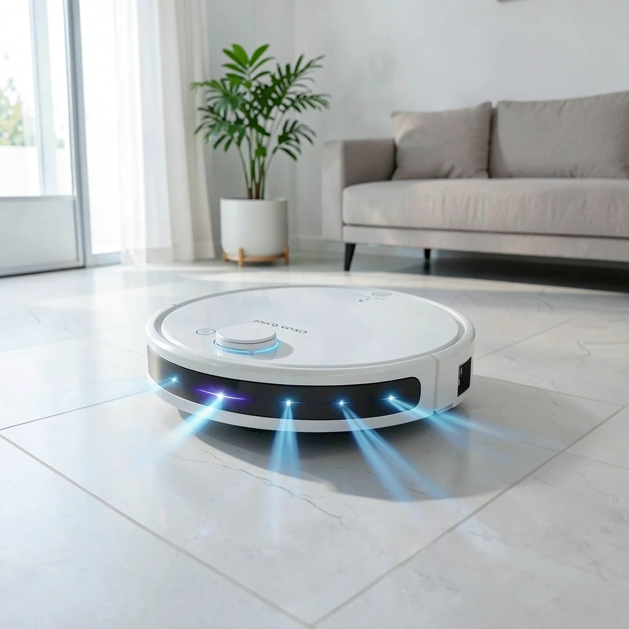 Робот-пылесос Scan Robot 12 черный с приложением, автозарядкой и баком