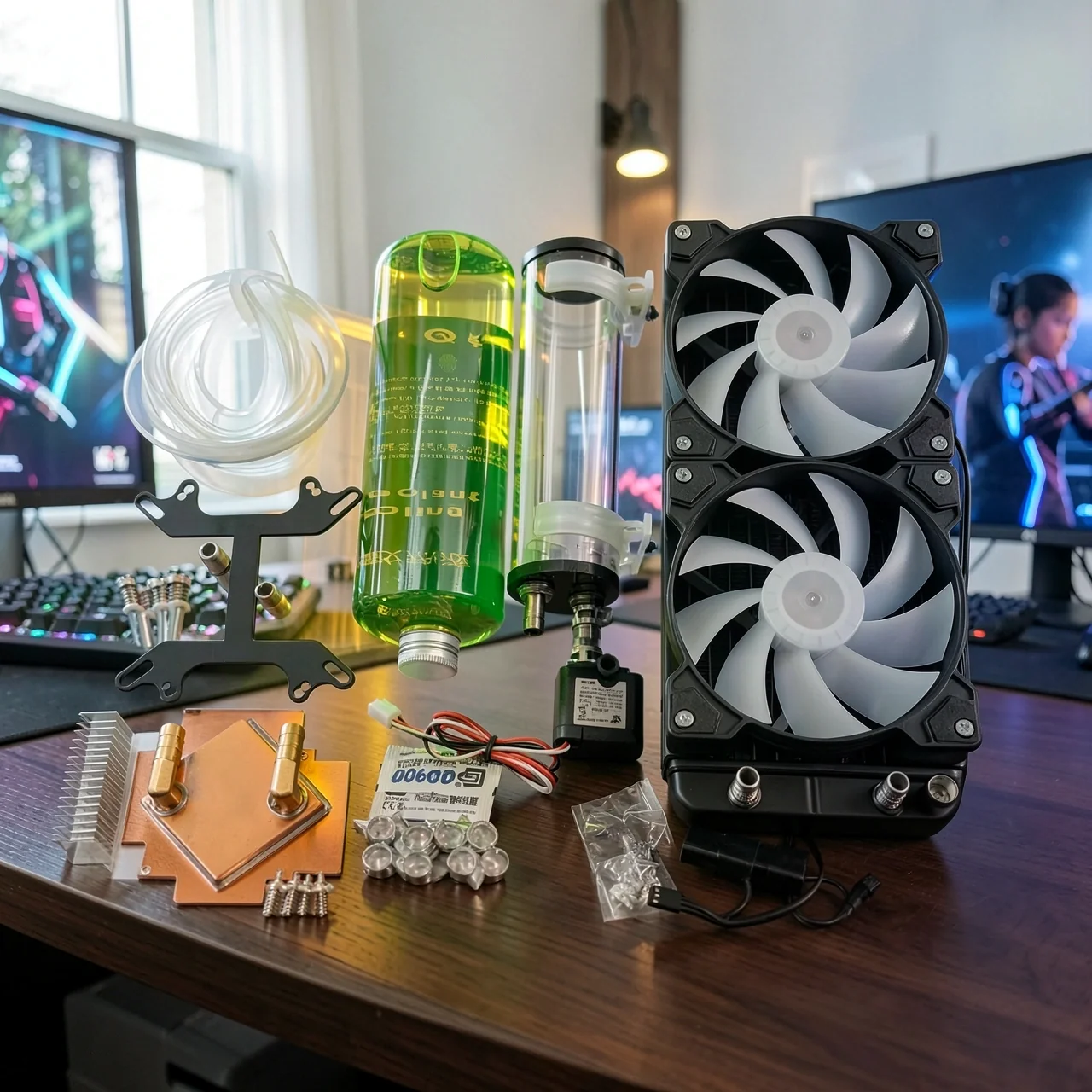СЖО No brand Комплект CPU и GPU медный водоблок 240мм