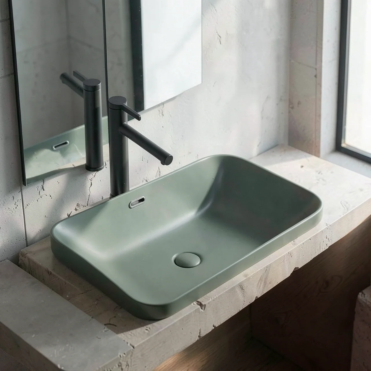 Раковина Montop CB894 белая 40x40 со смесителем