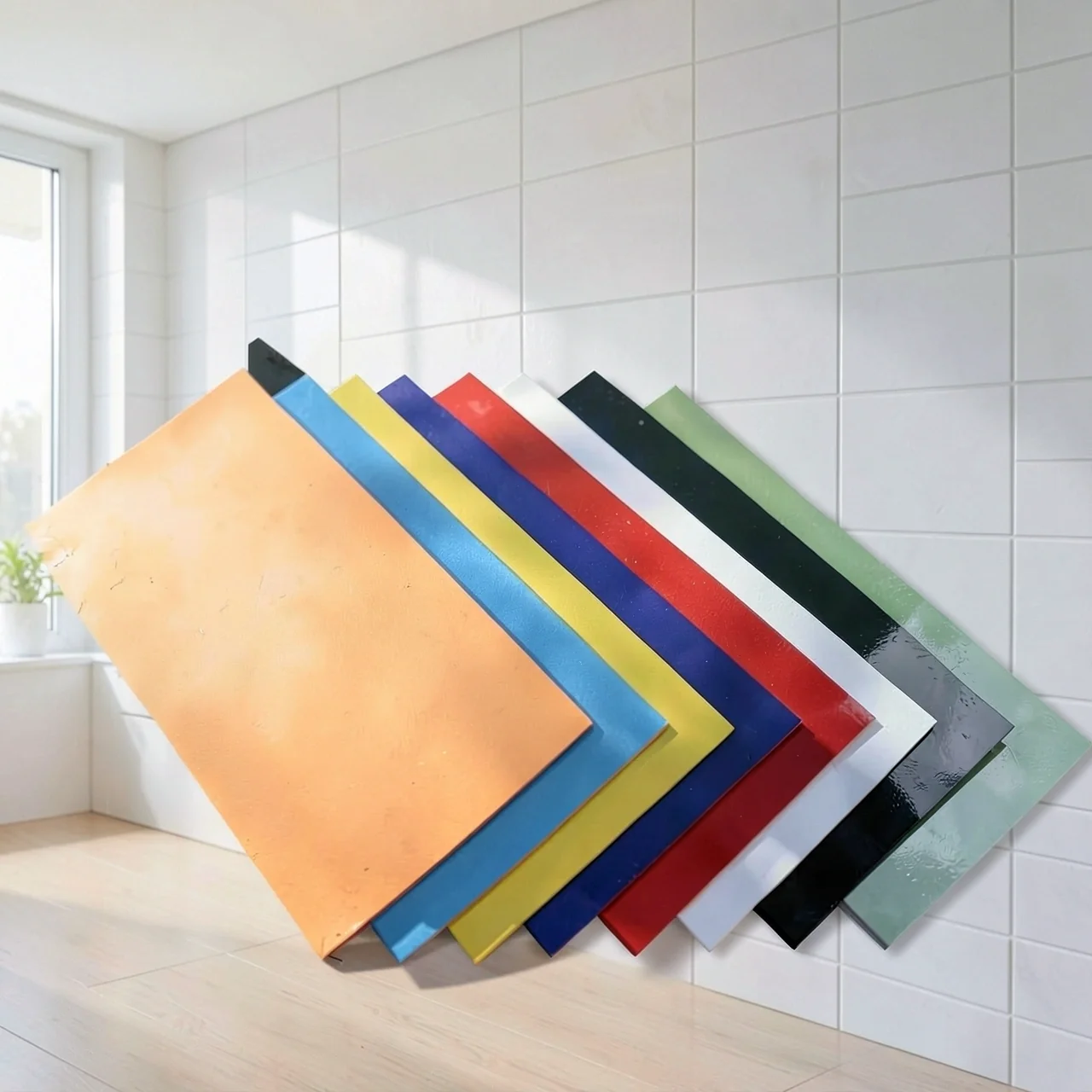 Плитка настенная зеркальная белая